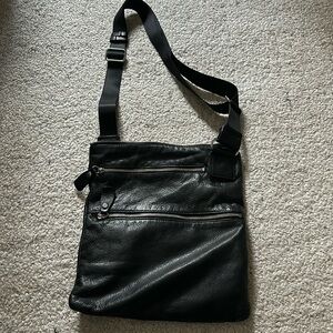 Black leather Margot brand side purse